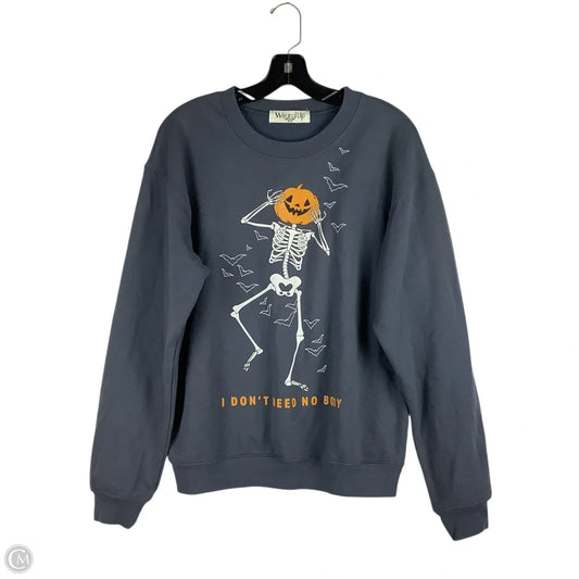 Sweatshirt Collar By Wound Up In Grey, Size: M