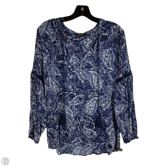 Top Long Sleeve By Liverpool In Blue, Size: M