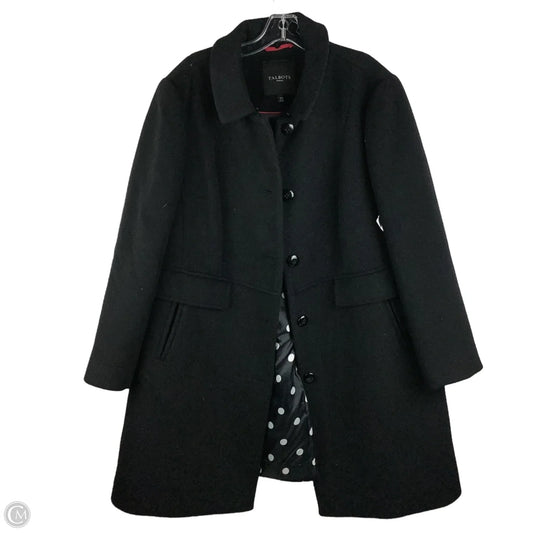 Coat Peacoat By Talbots In Black, Size: 16