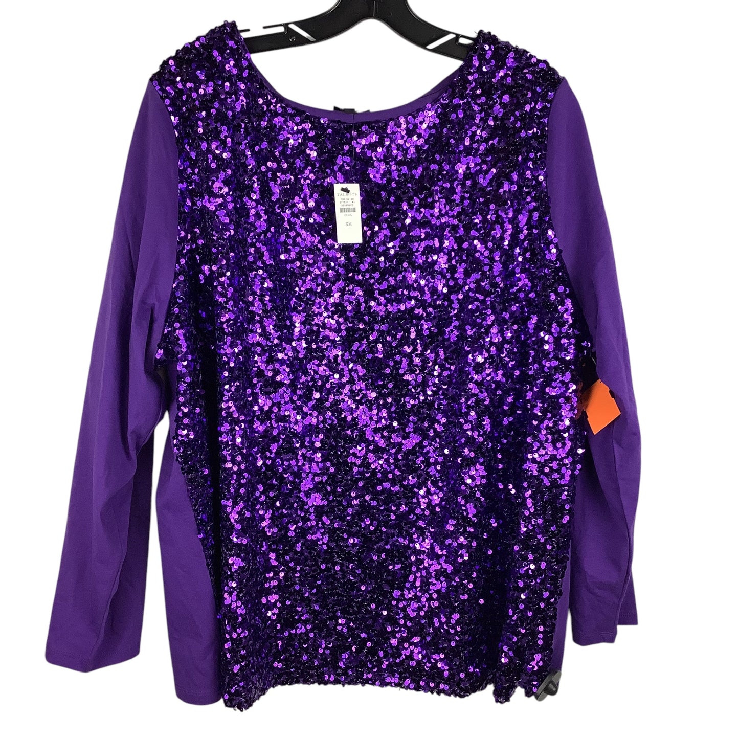 Top Long Sleeve By Talbots In Purple, Size: 3x