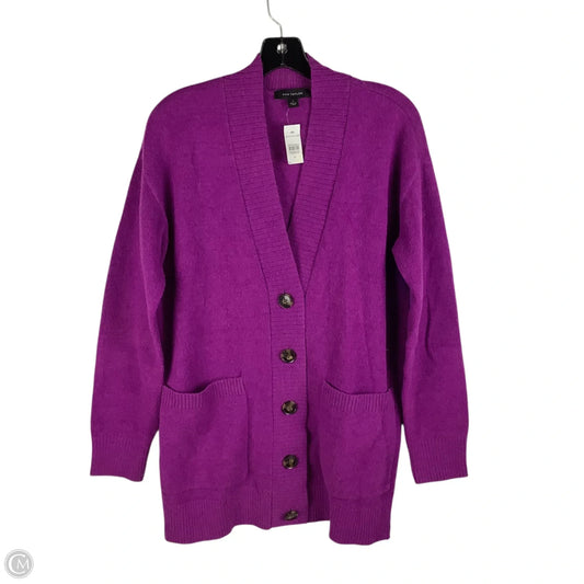 Sweater Cardigan By Ann Taylor In Purple, Size: M