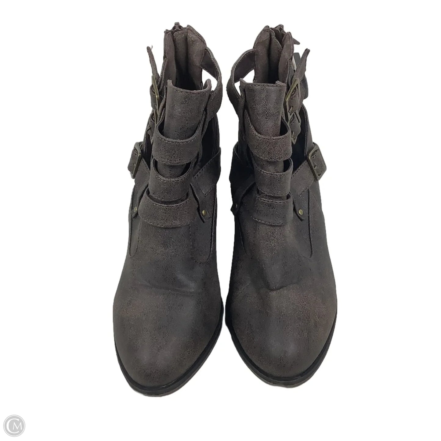 Boots Ankle Heels By Forever In Brown, Size: 7.5