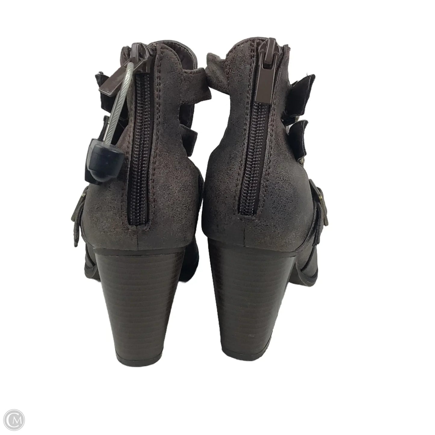 Boots Ankle Heels By Forever In Brown, Size: 7.5