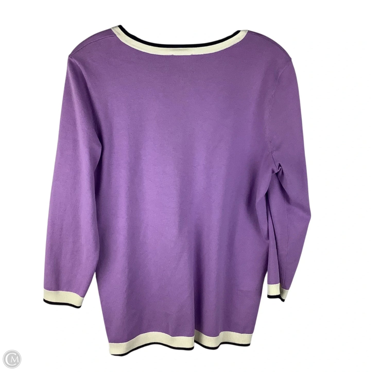 Sweater Cardigan By Talbots In Purple, Size: M