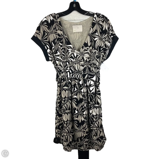 Dress Casual Midi By Anthropologie In Black & Cream, Size: Xs
