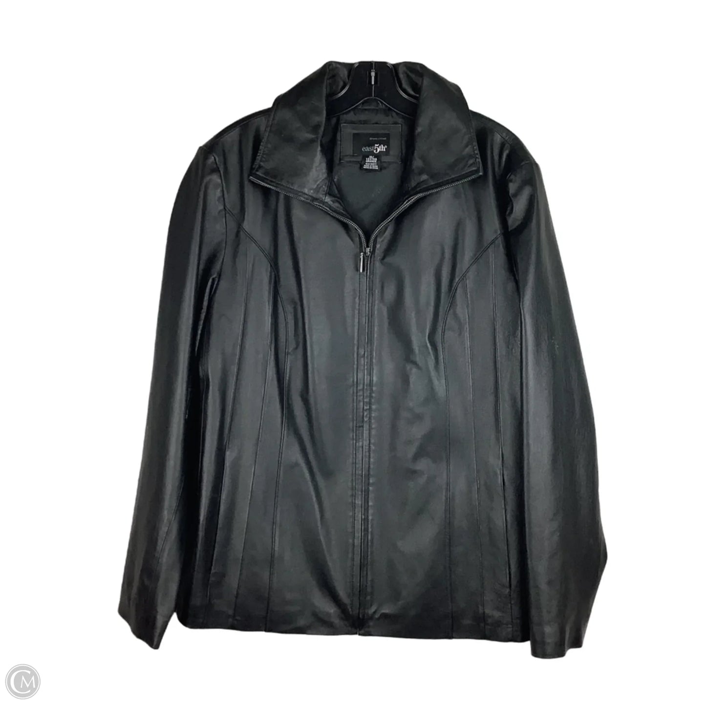 Jacket Leather By East 5th In Black, Size: 1x