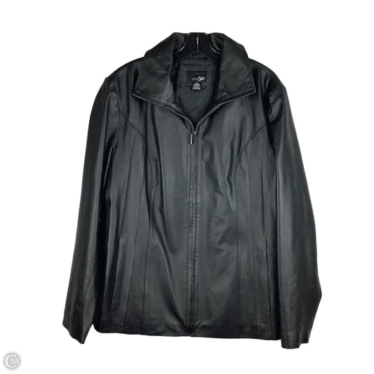 Jacket Leather By East 5th In Black, Size: 1x