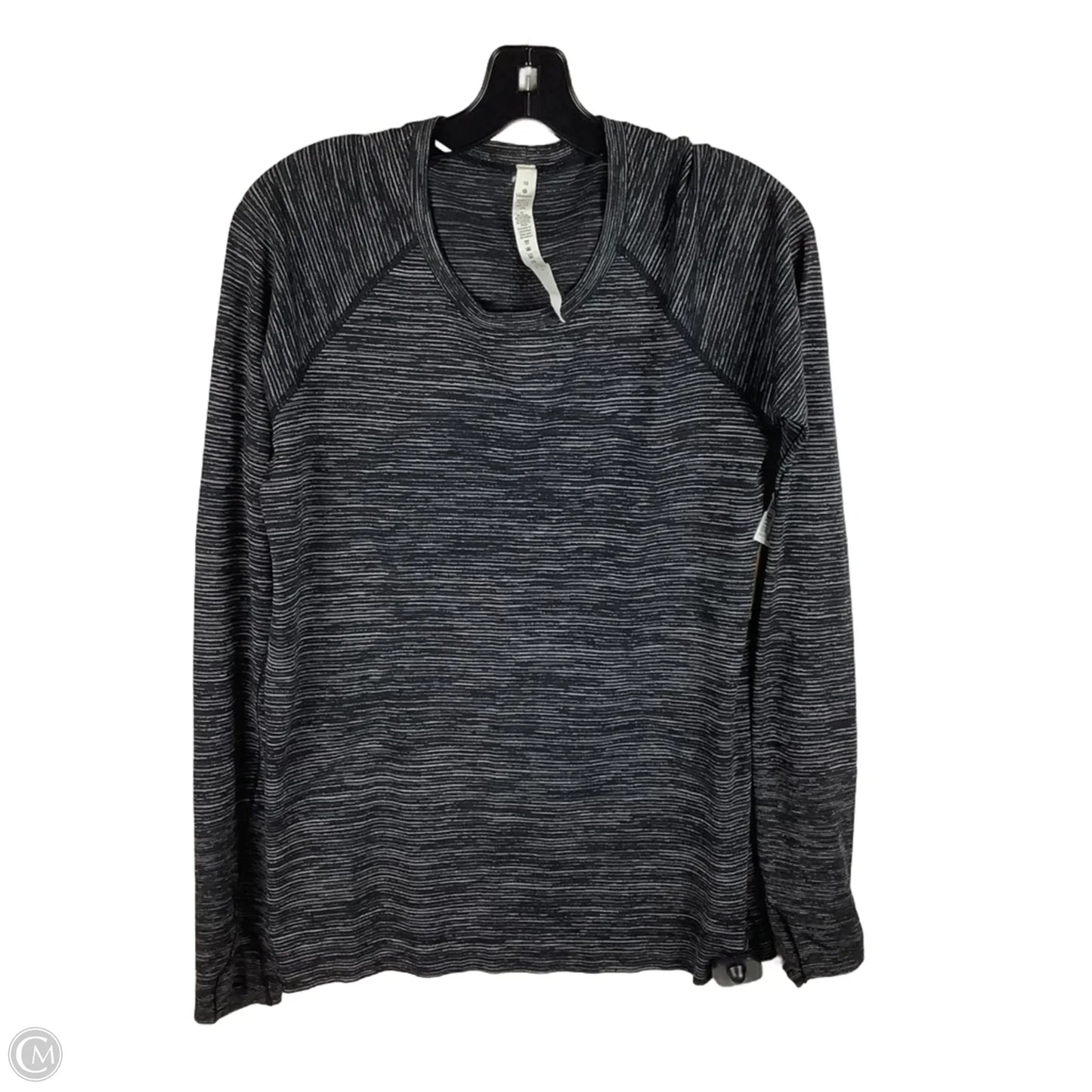Athletic Top Long Sleeve Collar By Lululemon In Black, Size: 10