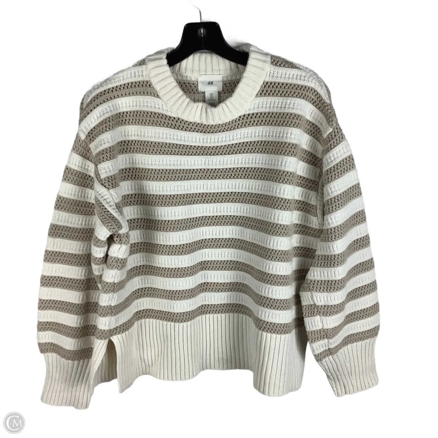Sweater By H&m In Brown & Cream, Size: L