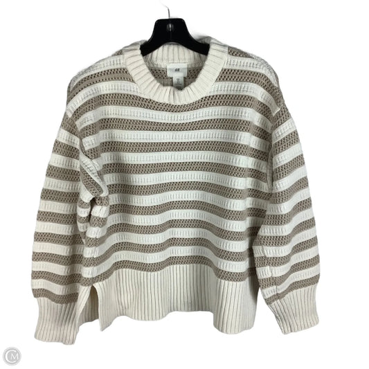 Sweater By H&m In Brown & Cream, Size: L