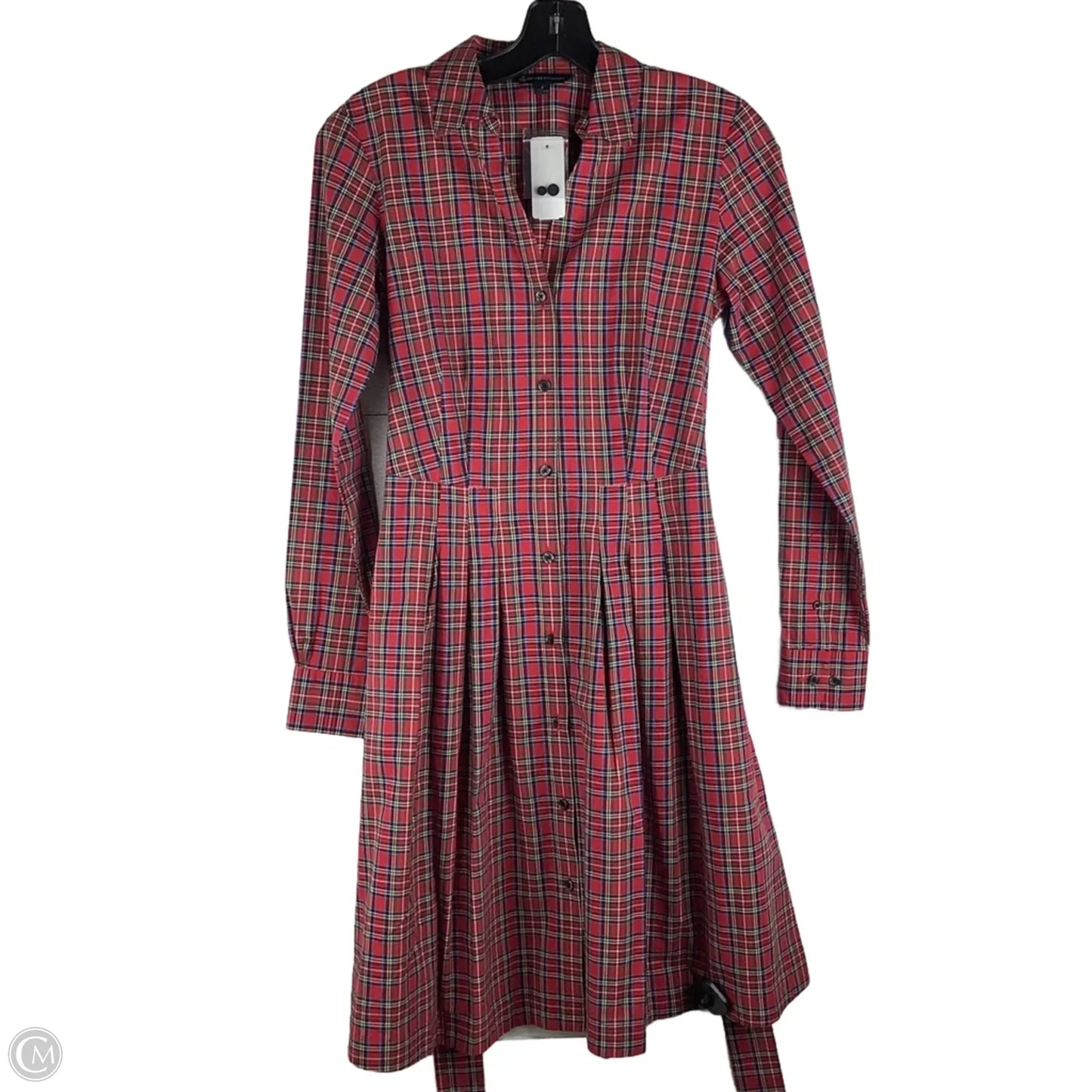 Dress Party Midi By Brooks Brothers In Plaid Pattern, Size: 2