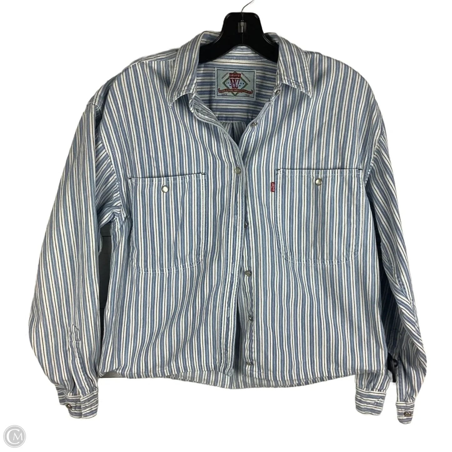 Top Long Sleeve By Levis In Striped Pattern, Size: S
