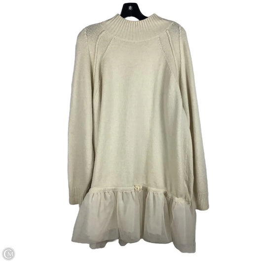 Dress Sweater By Anthropologie In Cream, Size: L