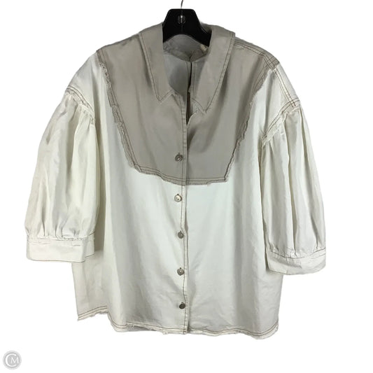 Top Short Sleeve By Pol In Cream, Size: L