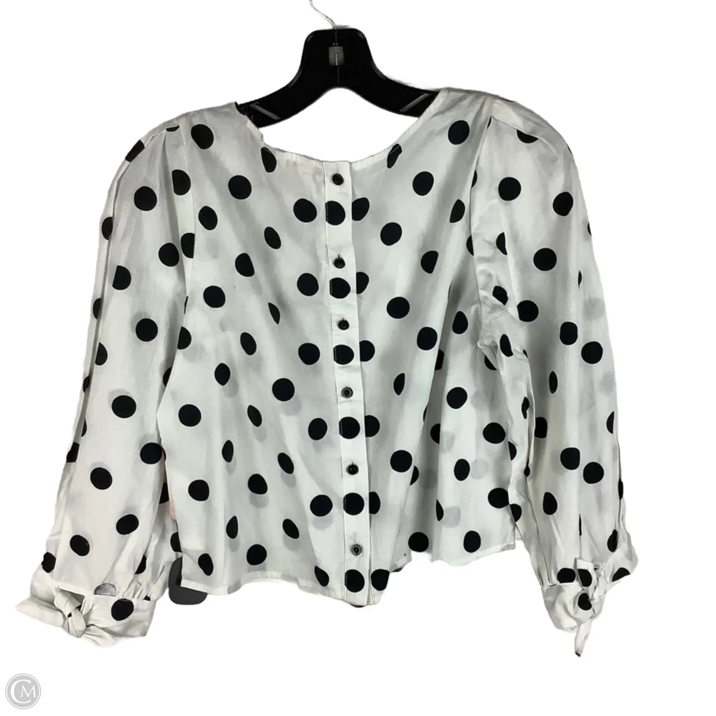 Top Long Sleeve By Forever 21 In Polkadot Pattern, Size: M