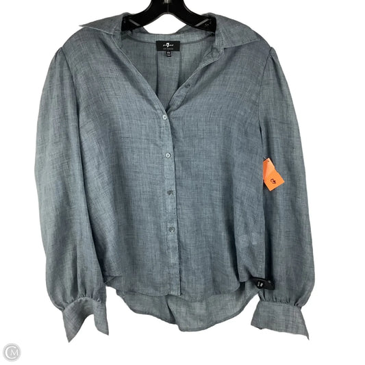 Top Long Sleeve By 7 For All Mankind In Grey, Size: Xs