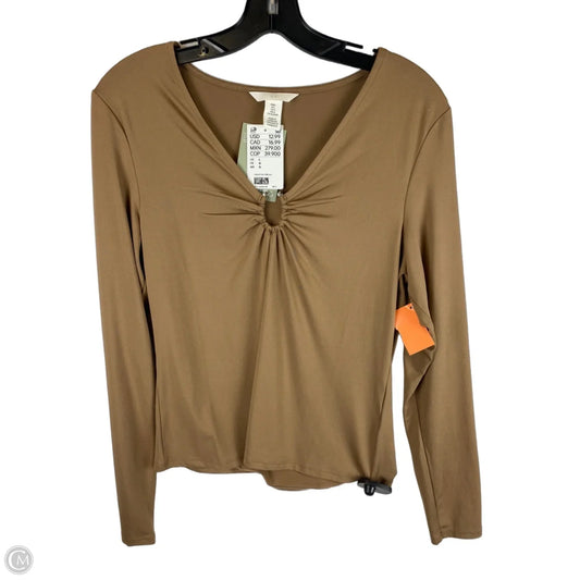 Top Long Sleeve Basic By H&m In Brown, Size: L