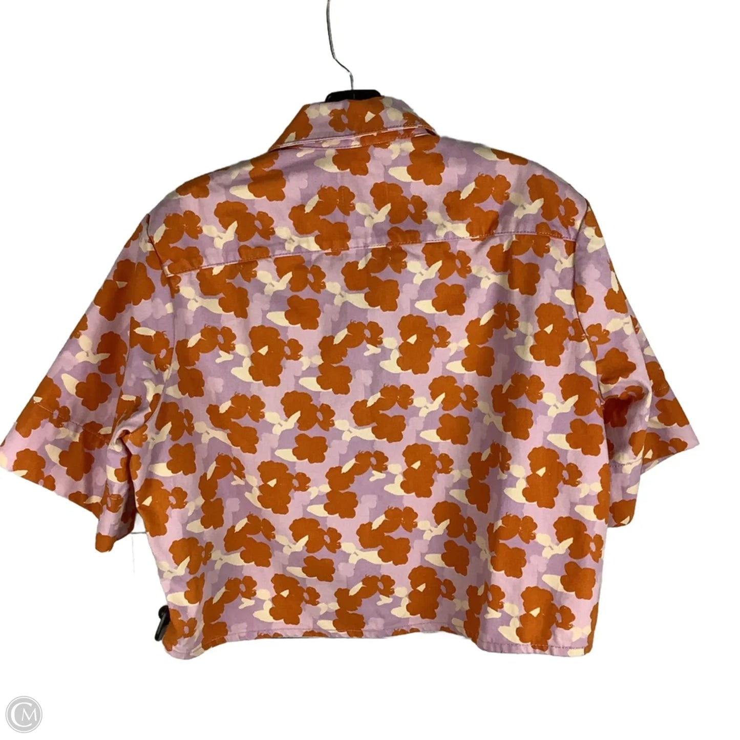 Jacket Shirt By Zara In Orange & Pink, Size: S