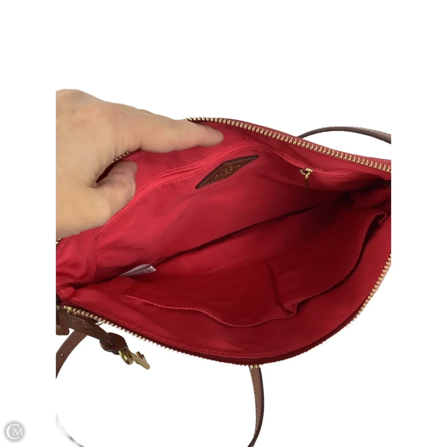 Crossbody Leather By Fossil, Size: Medium