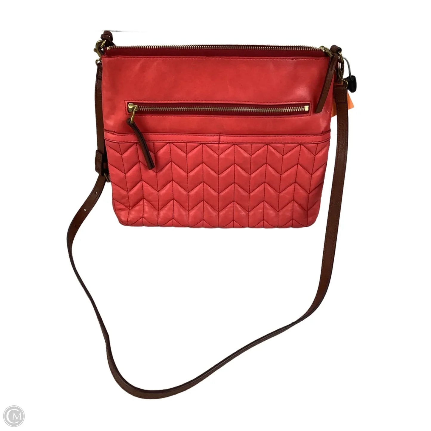 Crossbody Leather By Fossil, Size: Medium