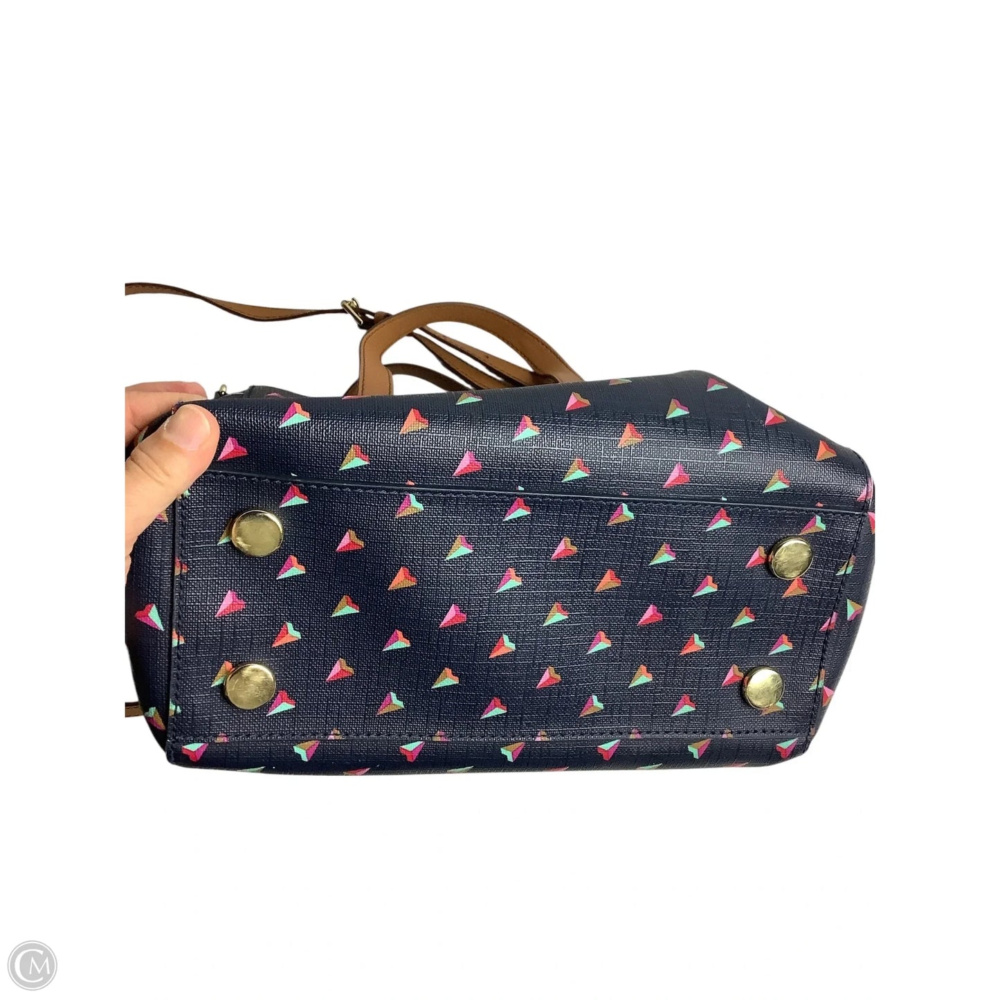 Handbag Leather By Fossil, Size: Medium