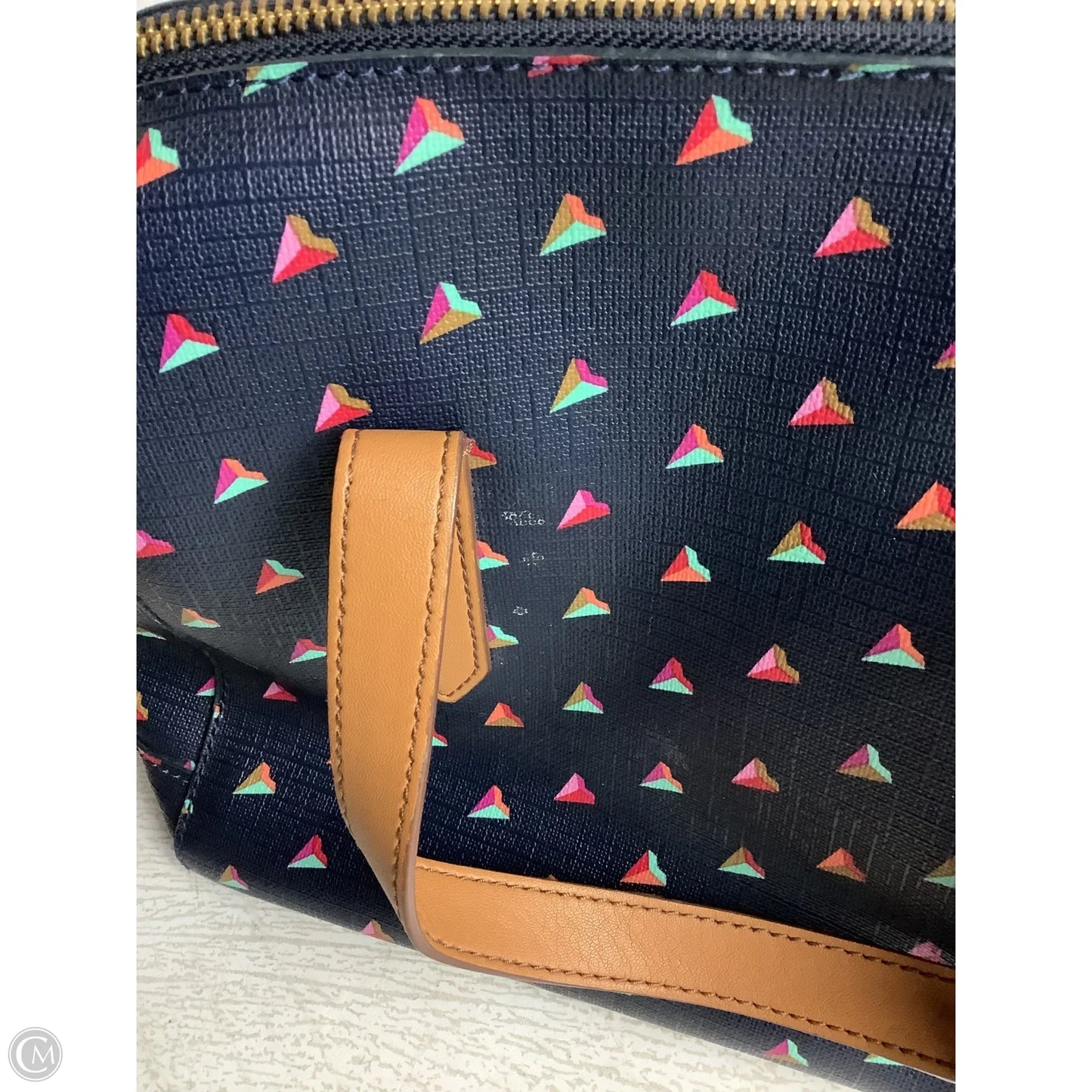 Handbag Leather By Fossil, Size: Medium