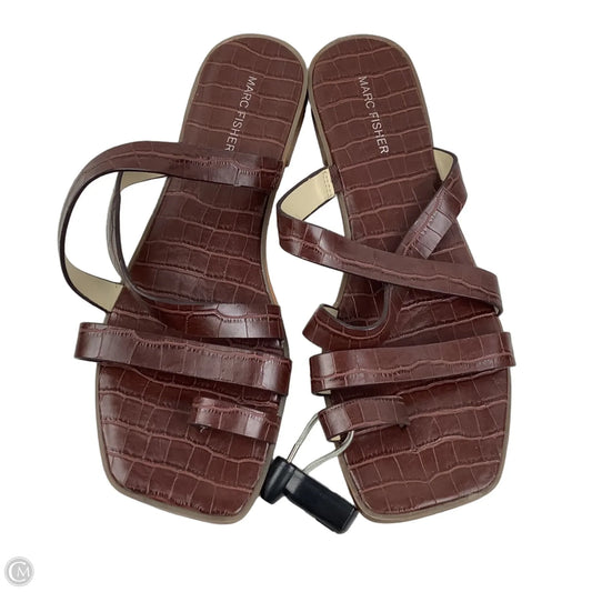 Sandals Flats By Marc Fisher In Brown, Size: 9.5