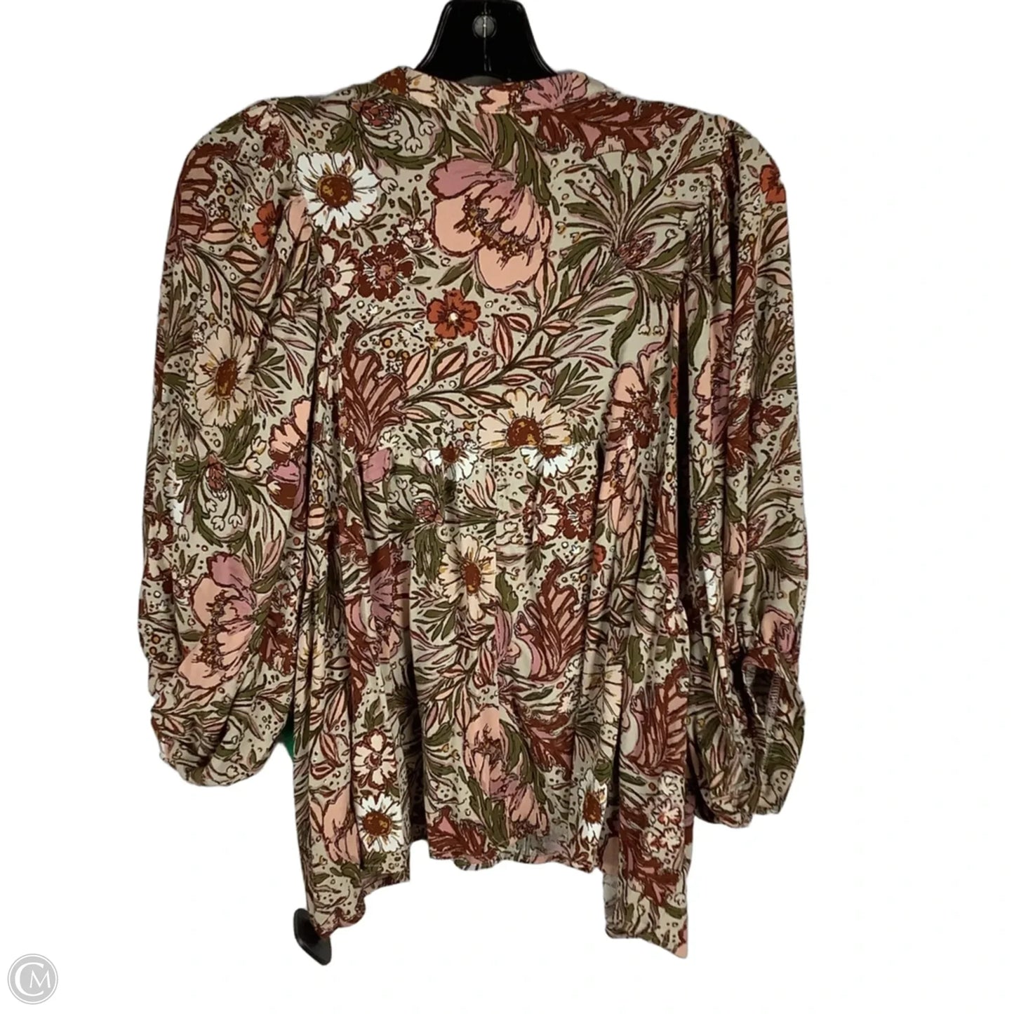 Top Short Sleeve By Oddi In Floral Print, Size: L
