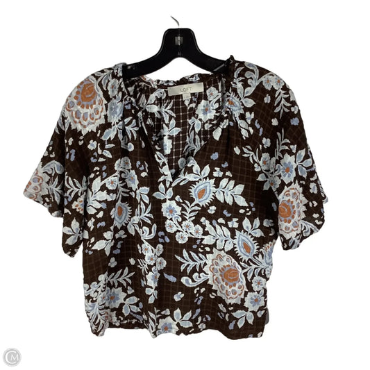 Top Short Sleeve By Loft In Multi-colored, Size: S