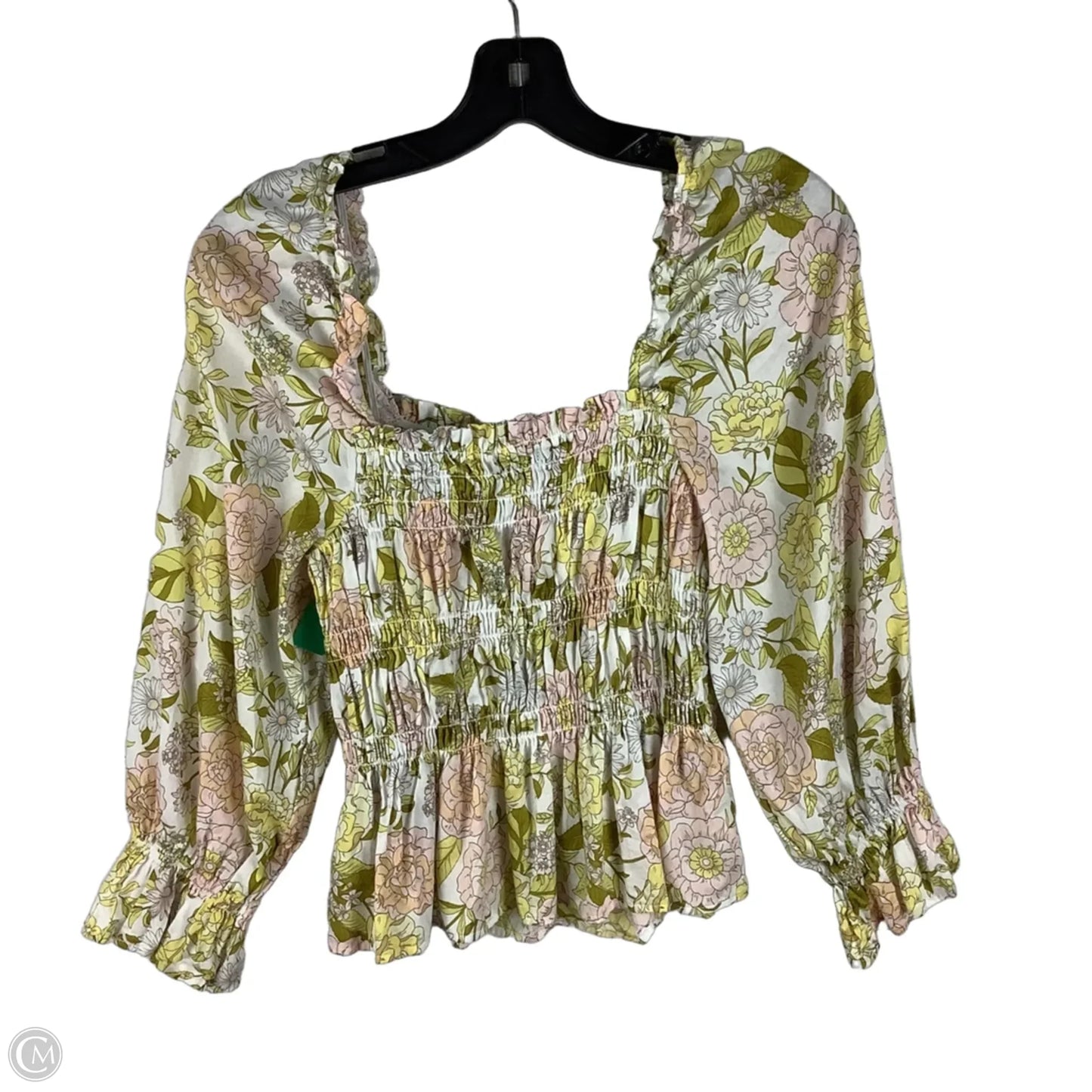 Top Long Sleeve By Who What Wear In Floral Print, Size: S
