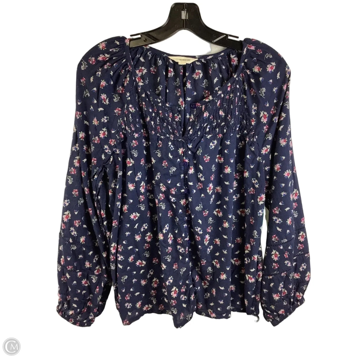 Top Long Sleeve By Lucky Brand In Navy, Size: L