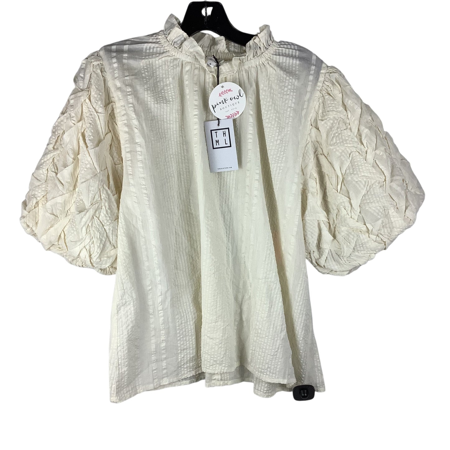 Top Short Sleeve By Thml In Cream, Size: M