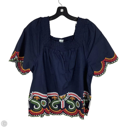 Top Short Sleeve By Crown And Ivy In Navy, Size: Xlp