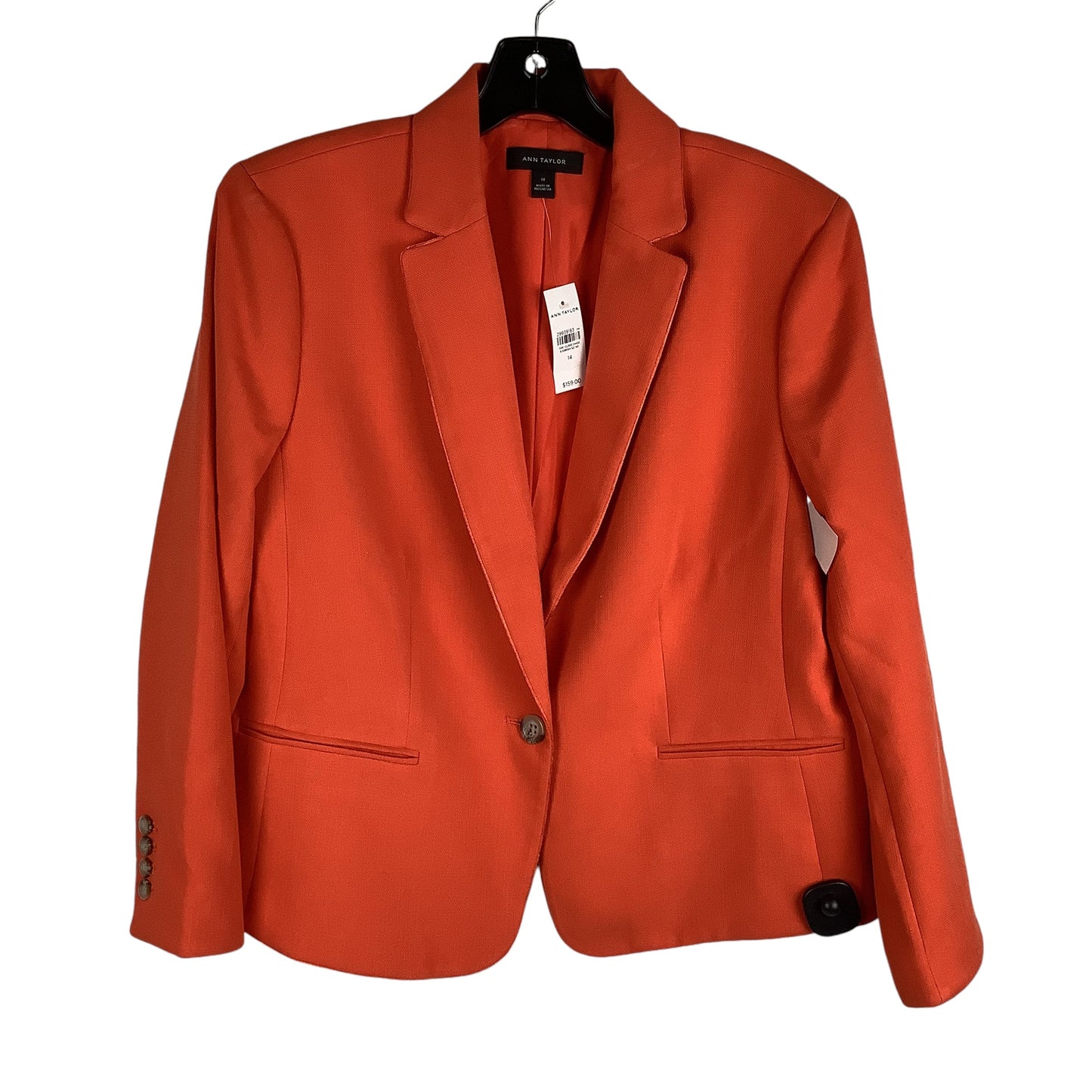 Blazer By Ann Taylor In Orange, Size: 14