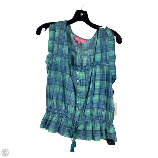 Top Sleeveless By Simply Southern In Plaid Pattern, Size: S
