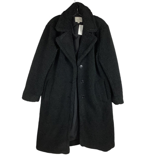 Coat Faux Fur & Sherpa By Loft In Black, Size: L