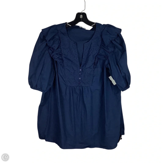 Top Short Sleeve By Crown And Ivy In Navy, Size: L