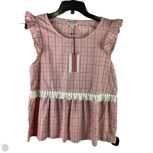Top Sleeveless By Andree By Unit In Pink, Size: M