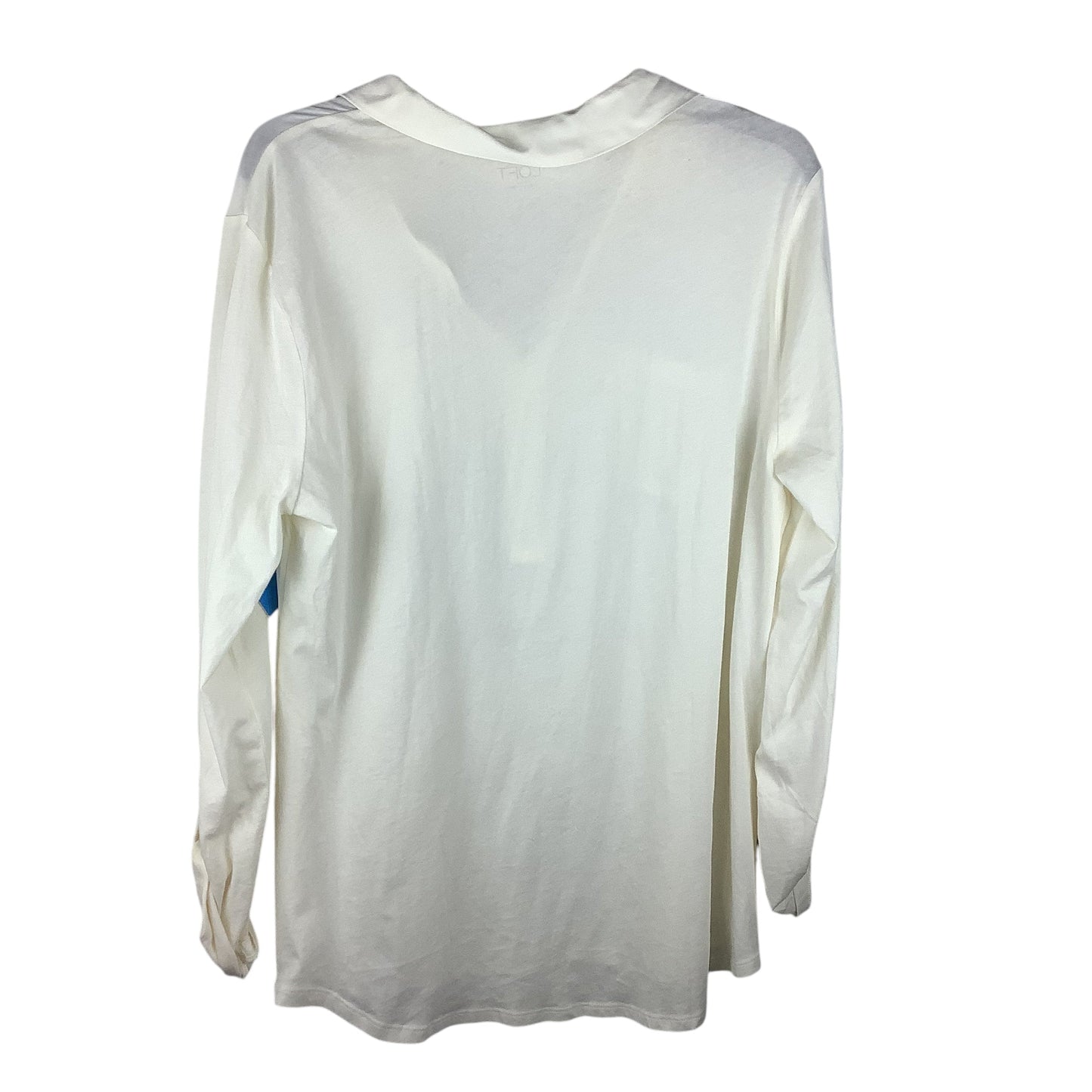 Top Long Sleeve By Loft In White, Size: L