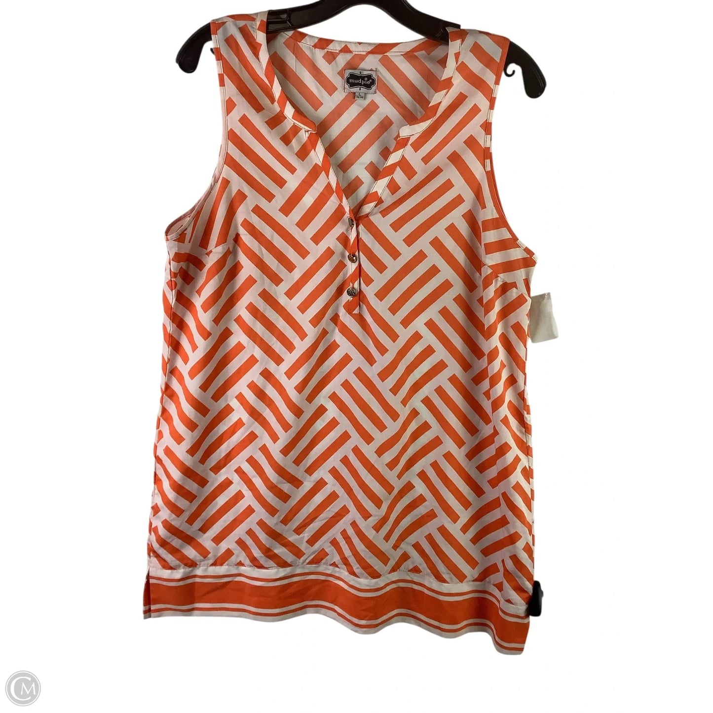 Top Sleeveless By Mudpie In Orange, Size: L