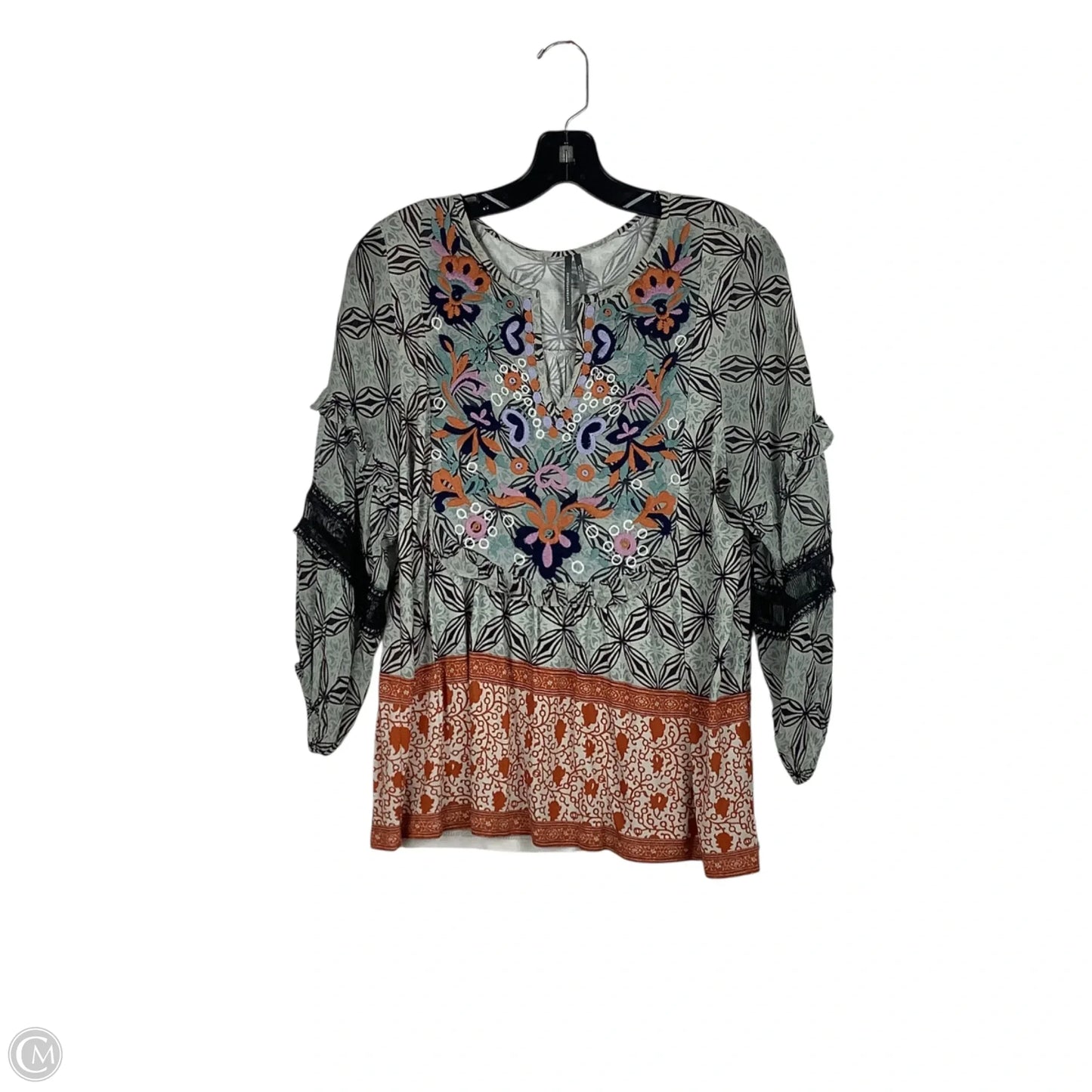 Top Long Sleeve By Anthropologie In Grey, Size: S