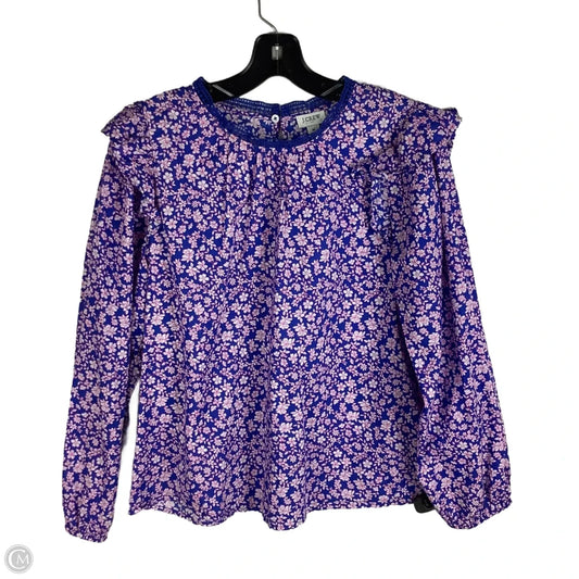 Top Long Sleeve By J. Crew In Floral Print, Size: M
