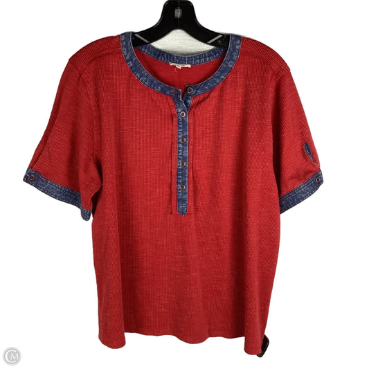 Top Short Sleeve By Jodifl In Red, Size: L