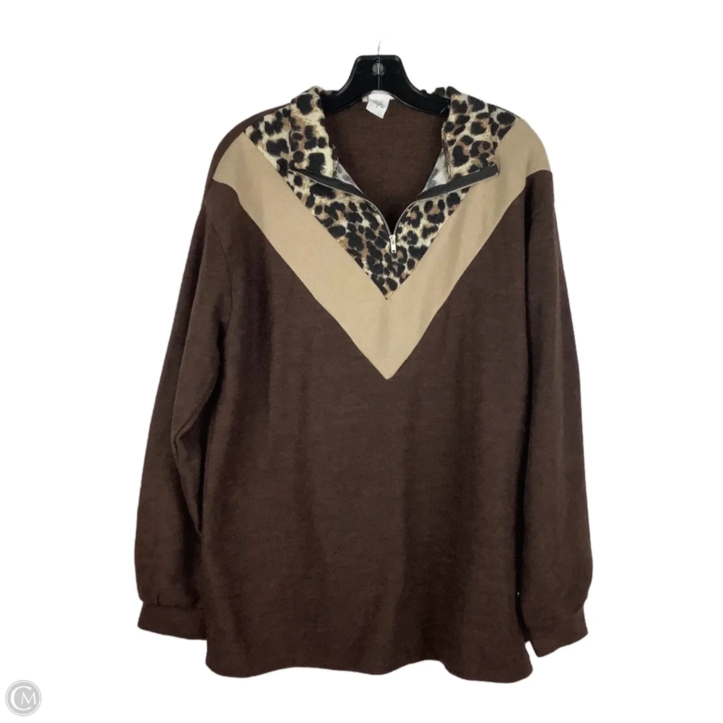 Sweatshirt Collar By Bibi In Brown, Size: L
