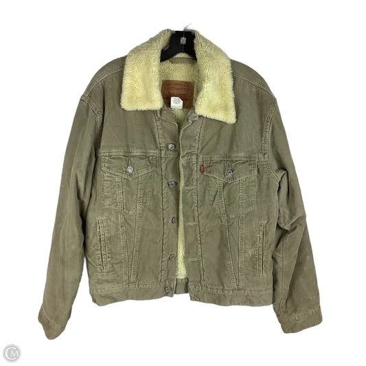 Jacket Faux Fur & Sherpa By Levis In Tan, Size: S