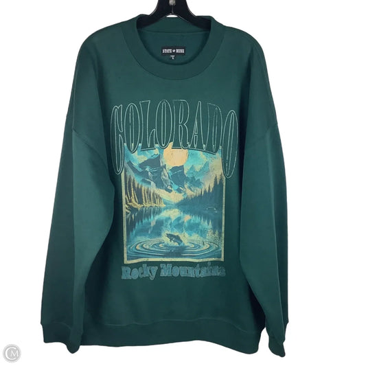 Sweatshirt Crewneck By State Of Mine In Green, Size: Xl