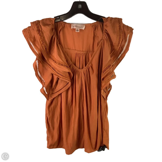 Top Sleeveless By Philosophy In Orange, Size: S