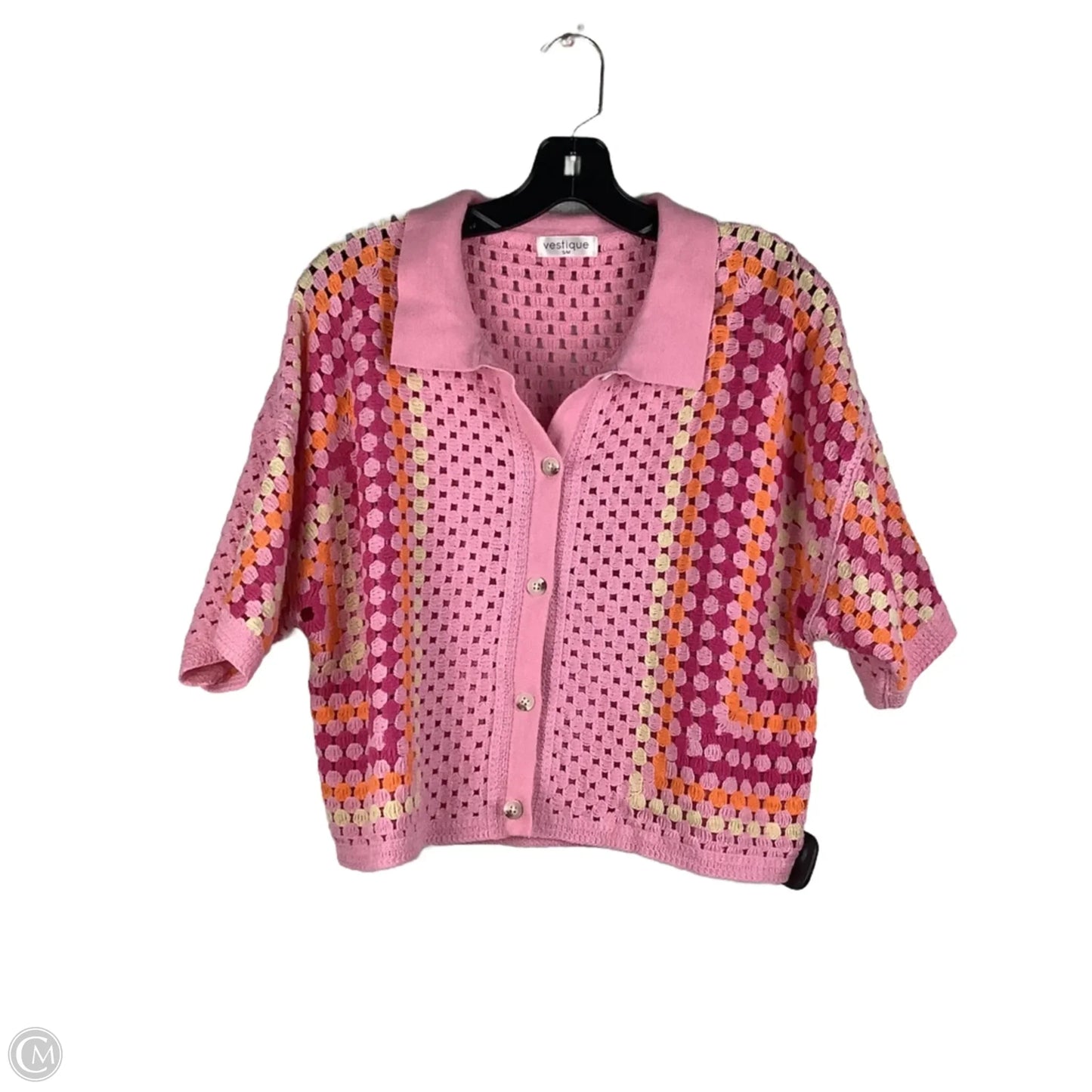 Top Short Sleeve By Vestique In Pink, Size: S