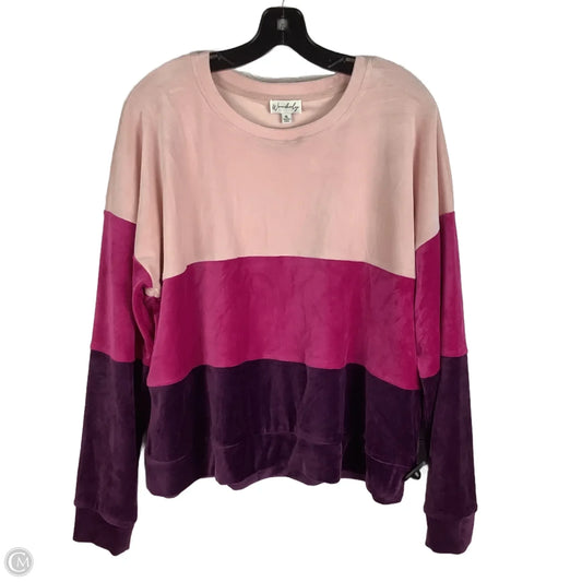 Sweatshirt Crewneck By Wonderly In Pink, Size: Xl