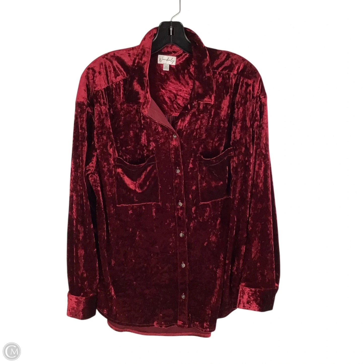 Top Long Sleeve By Wonderly In Red, Size: L